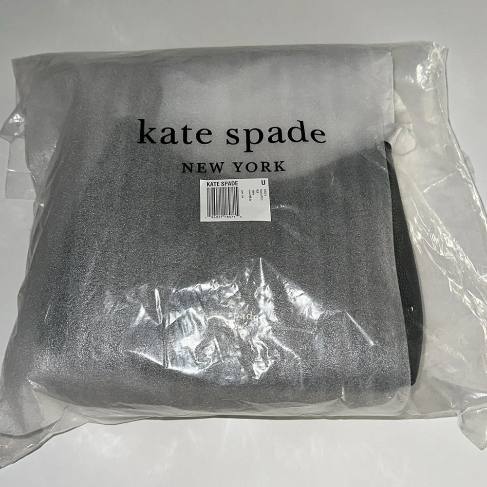 Kate Spade “Zippy” black leather convertible crossbody bag w chain strap